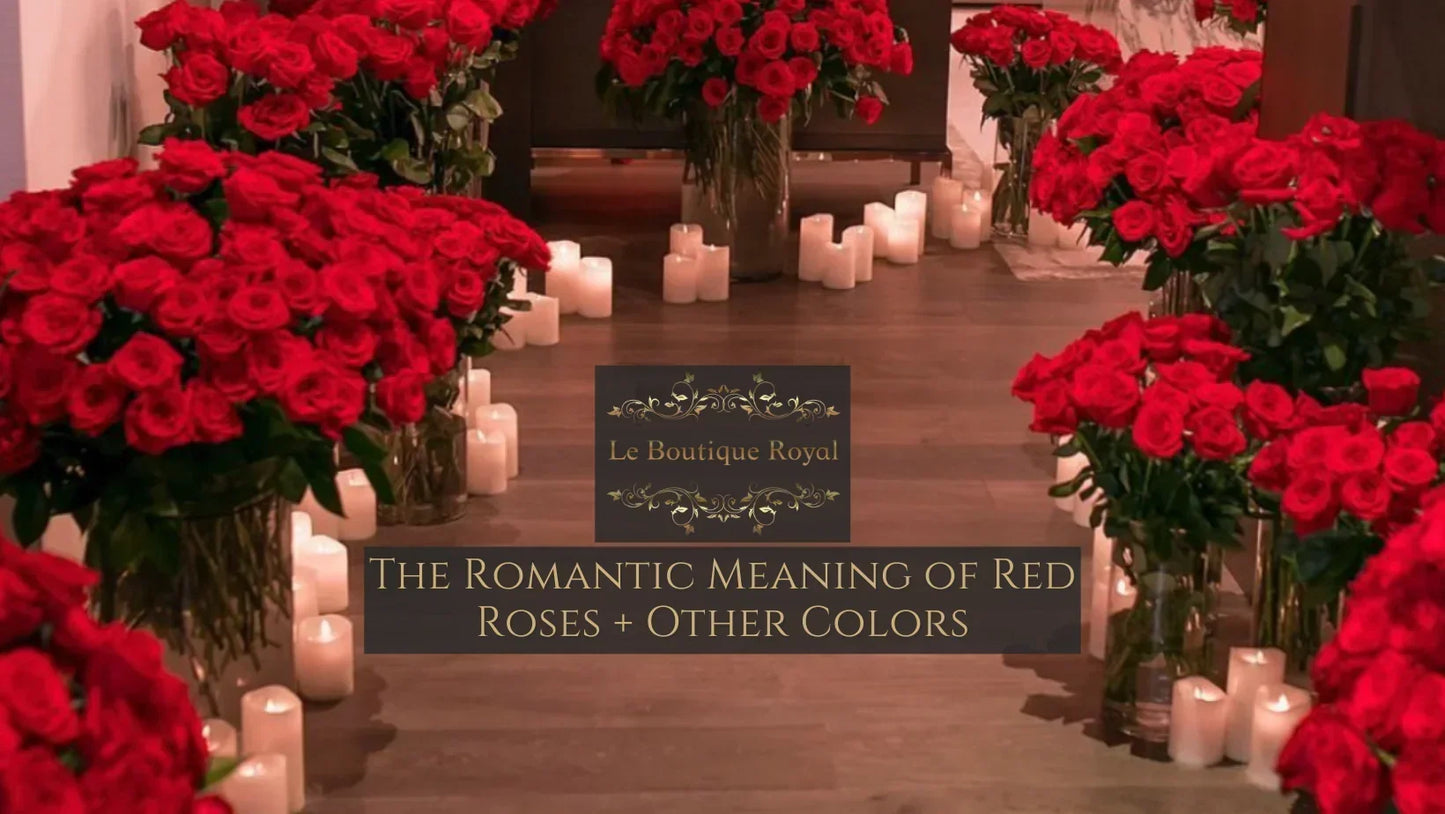 Guía Le Boutique Royal sobre los significados románticos de los colores de las rosas.