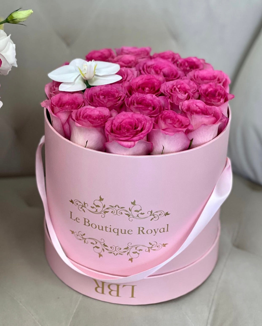 Rosas en una caja