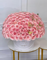 100 light pink Roses With Butterflies