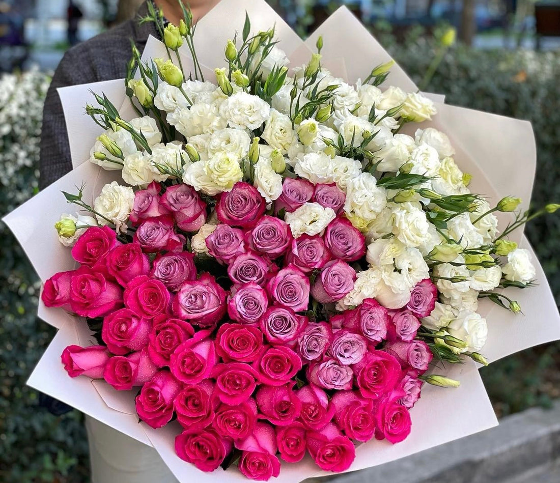 Luxury Hand-Tied Bouquet of Fresh Roses and Seasonal Flowers | Le Boutique Royal