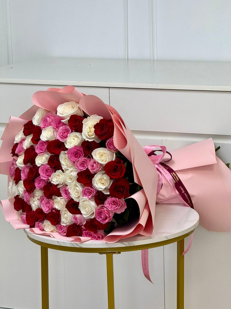 Arreglo de 100 rosas premium