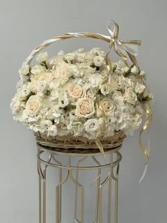 
                    
                      flower basket with roses hydrangeas
                    
                  