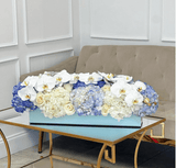 blue and white flowers vase