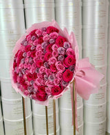 Pink, Hot Pink And Purple Long Stem Roses