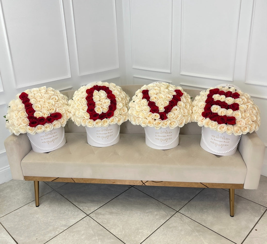 i love you letters made with roses