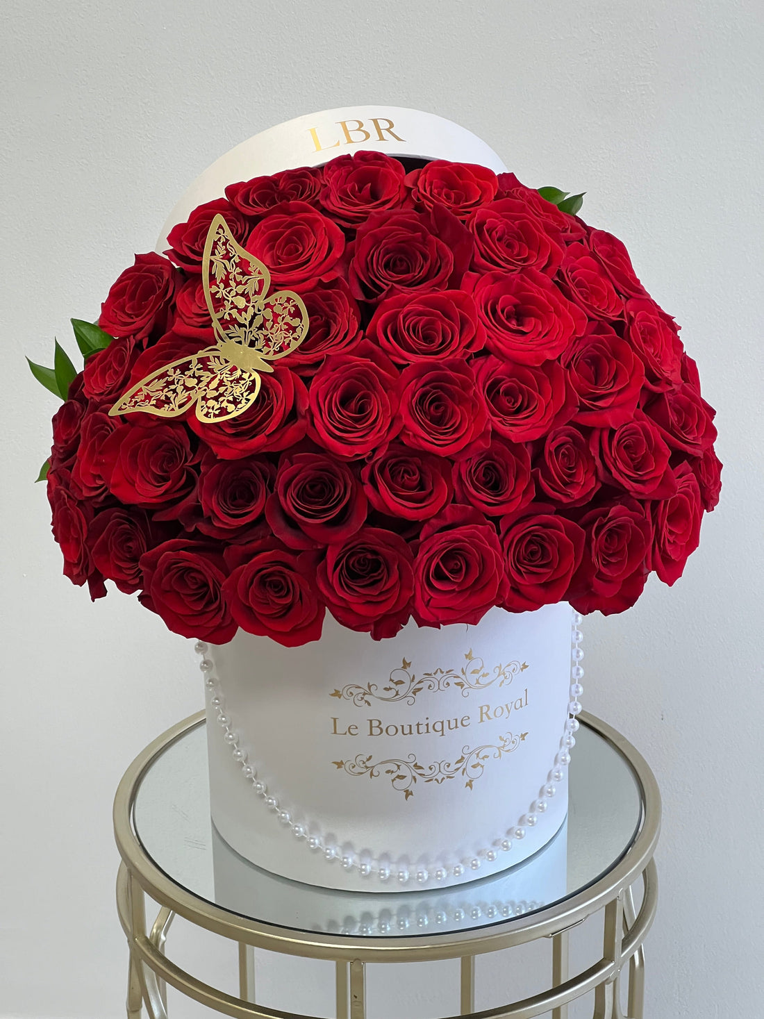 Red Roses With Butterflies