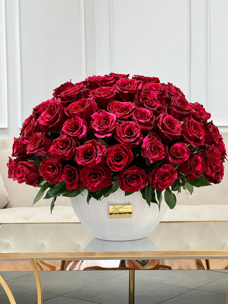 Rosas en un florero