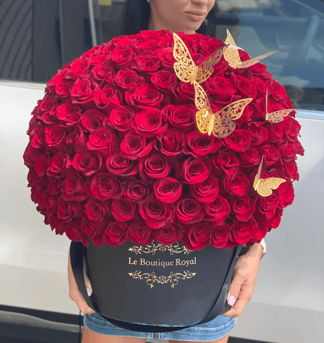 100 Rosas Rojas Con Mariposas