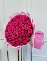 Hot Pink Long Stem Roses Bouquet