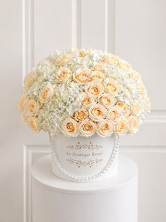
                    
                      white roses and hydrangeas
                    
                  