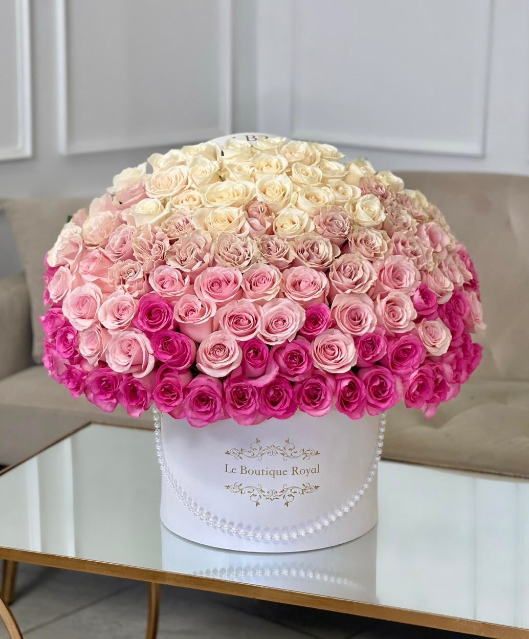Ombre de rosas rosadas