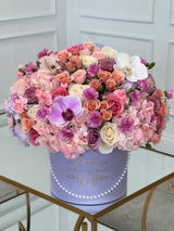 Mezcla de flores rosadas