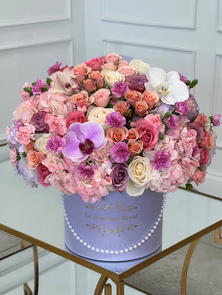 Mezcla de flores rosadas