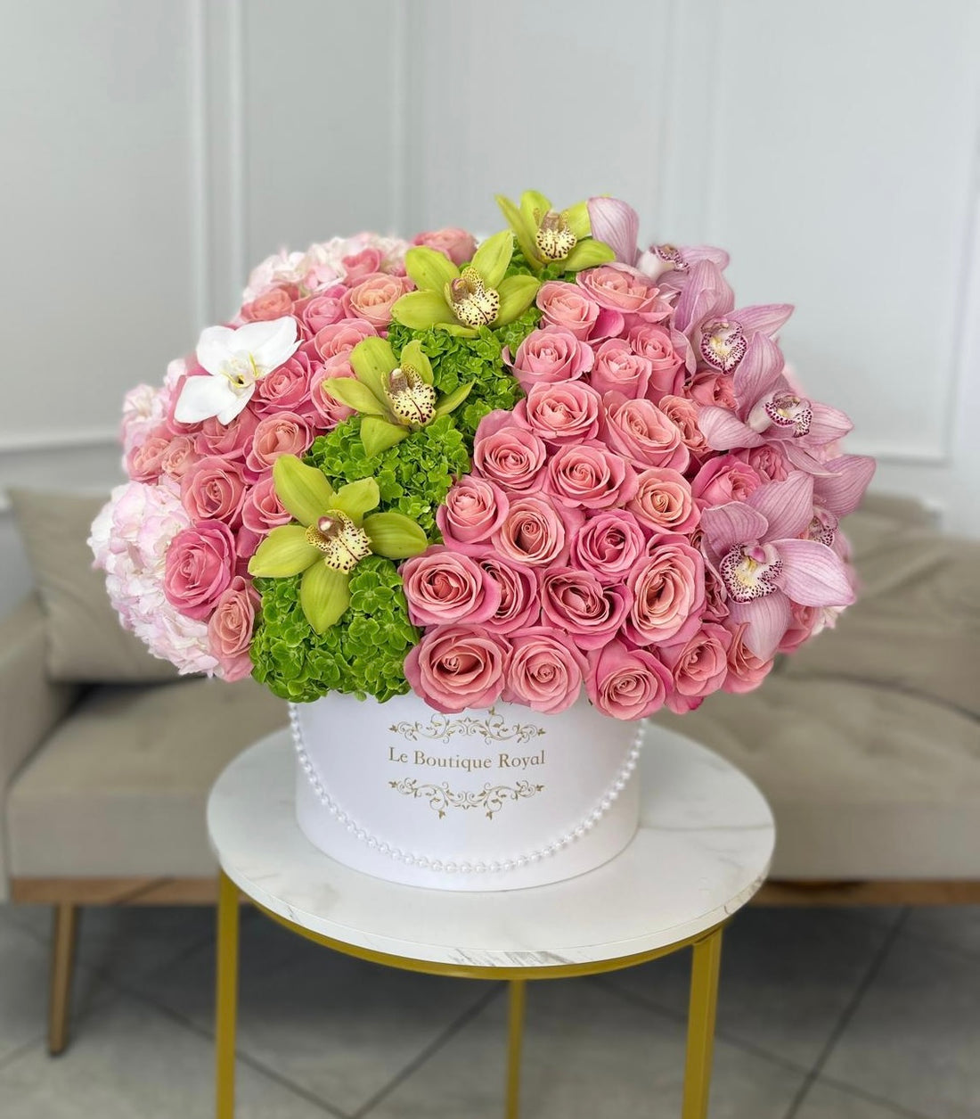 Arreglo floral de lujo rosa Miami | Le Boutique Royal