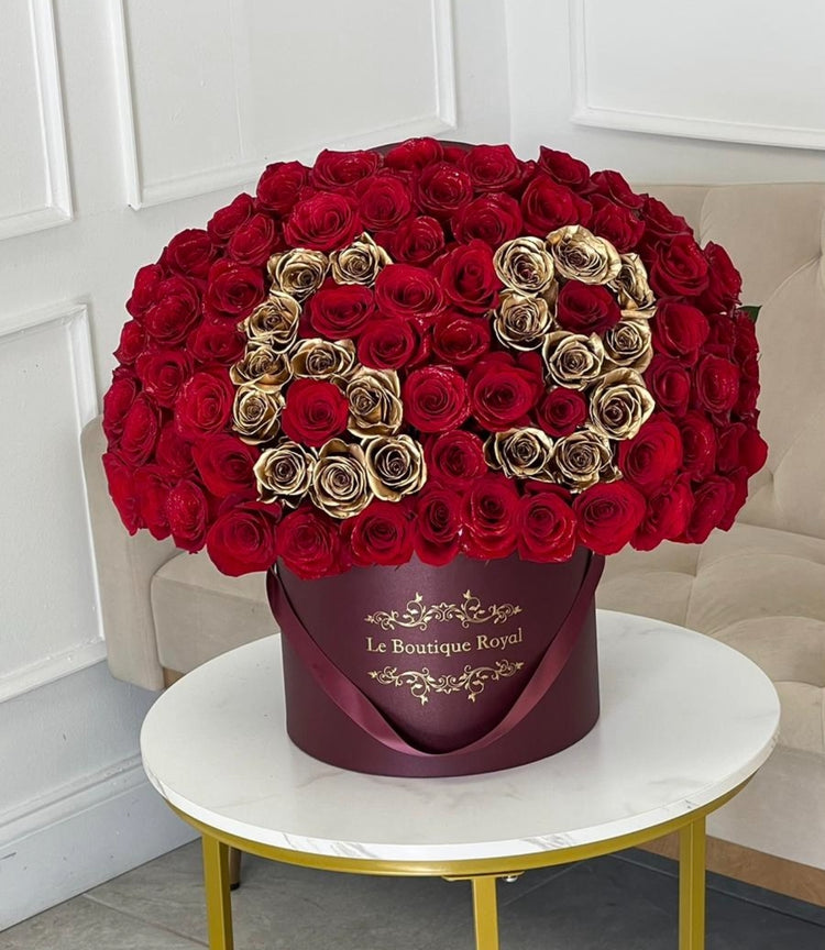 gold roses and red roses
