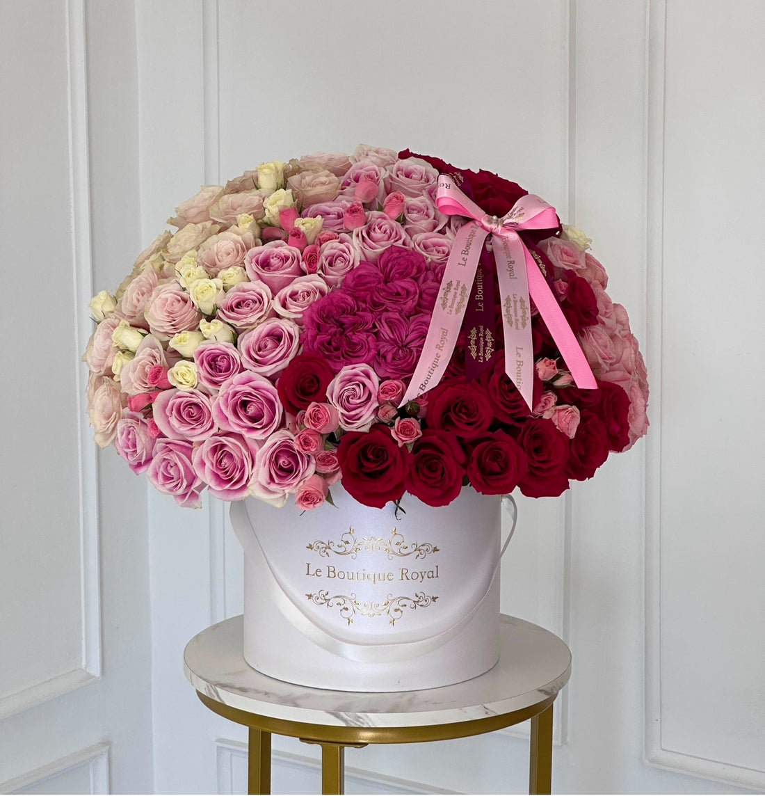 delicate pink and white roses
