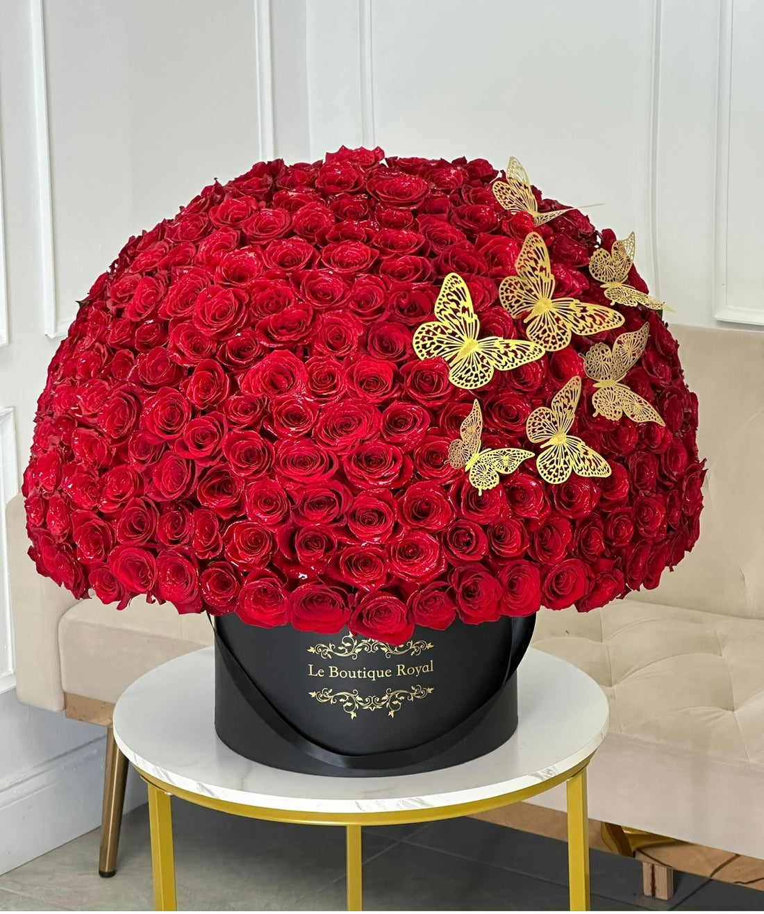 300 Red Roses with Butterflies